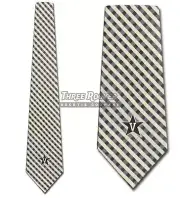 Vanderbilt Commodores Tie Football Gingham Neckties Licensed Mens Neck Ties NWT