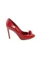 Pre-Loved LOUIS VUITTON Red Leather Cubic Wonder Heels