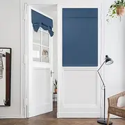 [HOMEIDEAS] Dark Teal French Door Curtain, Privacy Door Curtains for Door Window, French Door Blinds for Glass Door, Thermal Insulated Tie Up Shades Window Curtains, 26 X 40 Inch,1 Panel