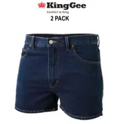 KingGee 2 Pack Stretch Denim Work Short Classic Fit Comfortable Workwear K07020