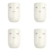 4x Urban Face Magnet 9x12cm Ceramic Planter Flower/Plant Pot Desk Decor White