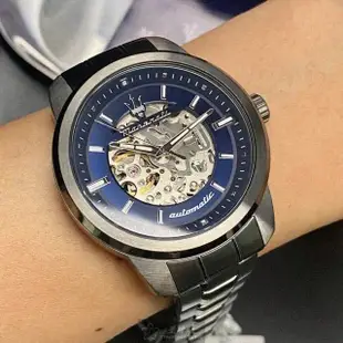 【MASERATI 瑪莎拉蒂】MASERATI手錶型號R8823121001(寶藍色錶面黑錶殼深黑色精鋼錶帶款)