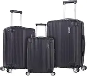 [Rockland] Berlin Hardside Expandable Spinner Wheel Luggage Set, Black, 3-Piece Set (20/24/28), Berlin Hardside Expandable Spinner Wheel Luggage Set