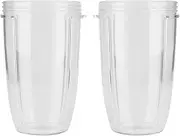 Juicer Cup Replacement for Blenders, Transparent ABS Blender Parts, 2 Pack Mixing Mugs, Dishwasher Safe Squeeze Extract Pour