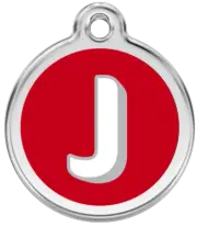 Red Dingo Alphabet "J" - Lifetime Guarantee - Cat, Dog, Pet ID Tag Engraved