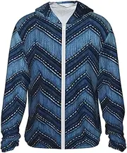 [LHBWCVN] UPF 50+ Light Jacket Full Zip Sun Protection Hoodie for Women Men Long Sleeve Gradient Blue Denim Sun Shirts