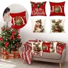 Hair Pillowcase Silk Emotion Christmas Pillow Covers 18x18 Set Red White
