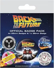 Pyramid International BP80559 Back to The Future Delorean Badge, Multi-Colour, 10 x 12.5 x 1.3 cm
