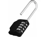 Outdoor Code Padlock for Gate, Shed, 4 Digit Large Combination Padlock Long Shackle for Locker Locker Sport, College, School, Combination Lock Black
