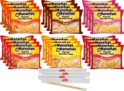Maruchan Ramen Noodle Soup Variety - 6 Flavors Pack of 24 with By The Cup Cho...