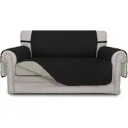 Reversible Sofa Cover with Elastic Straps; ideal for protecting furniture from pets, children, dogs, cats (46inch)