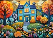 Chalzidar Jigsaw Puzzles for Adults 1000 Pieces, Interlock Perfectly Letter on Back No Dust, Home Decor Birthday Gift Toy for Men Women Elders Seniors, 1:1 Poster - Beautiful Homes