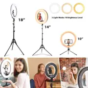 10" 14" 18" Selfie LED Ring Light Kit & Tripod Stand Phone Holder for Live Steam