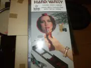 Vintage trina mirror hand-held/hands free w/set in stand.tortoise.retro.mcm.used