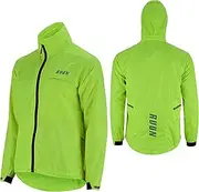[RUUN] Men’s Rain Jacket Waterproof Jacket High viz, Ventilation Back side with Pockets Hooded Jacket Rain Coat