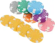 BELLIFFY Poker Game Tokens 28pcs Counting Chips Creative Plastic Tokens for Poker Games Math Skills Party Dec