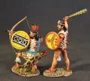 Two Tlaxcaltec Warriors TX-05 John Jenkins Designs "Conquest of America Aztecs"