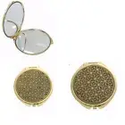 Damascene Gold Compact Mirror Geometric Design by Midas of Toledo Spain 8554
