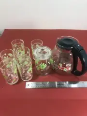 Glass Tea / juice /drink Set , 8 pieces, 1600 ml capacity pot and 6 cups 200 ml