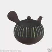 Tokoname Pottery : SYUNZYU Stripe Japanese Kyusu Tea Pot 200cc ceramic mesh net
