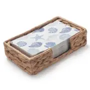 Water Hyacinth Bathroom Napkin Holder Tray Flat Napkin Basket for Table Wicker