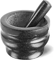 Cole and Mason H100379 Worcester Black Pestle and Mortar| Spice Grinder/Herb Grinder | Granite | 180 mm | Large Pestle and Mortar Set | 2 Year Guarantee