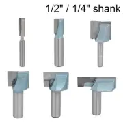 Woodworking 1/4" 1/2" Shank 2-Flute Carbide Tipped Cleaning Bottom Router Bit