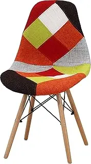 Fuji Boeki 70584 Eames Chair, W 20.1 x D 18.1 x H 32.3 inches (51 x 46 x 82 cm), Red, Dining Chair, Shell-Shaped, Patchwork