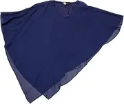 [Seta T] Women's Chiffon Cloak Blouse Lightweight V Neck Flowy Shirt Dressy Casual Asymmetrical Top