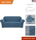 Luxurious Dusty Blue Jacquard Sofa Slipcover - Fits XL Sofas, Easy to Install