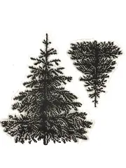 Douglas Fir Trees Forest Woods Christmas Pine Tree Clear Stamp Sheet 4" x 4"