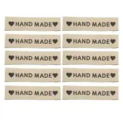 20pcs Handmade with Love Sewing Labels Embroidered Label Tags 2.36"L Brown