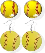 Baseball/Football/Softball Earrings for Women Baseball Stud Earrings Sport Ball Dangle Earrings Sport Jewelry for Sports Lover Gifts