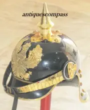 Brass German Pickelhaube Helmet Armor SCA LARP WW1 FR German Halloween, X-mas