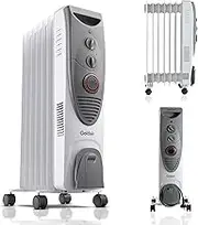 Goldair 1900W 7 Fin Dual Tech Oil Column Heater with 3 Heat Settings, 24-Hour Timer