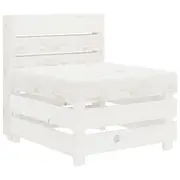 Garden Pallet Sofa White Wood vidaXL