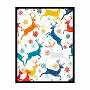 Colorful Deers Framed Print Fine Art Poster Print