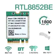 Realtek RTL8852BE Wi-Fi 6 M.2 NGFF 2.4G/5GHz AX1800M Wireless Bluetooth 5.2 Card