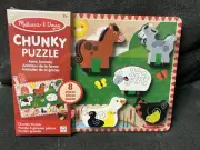 Melissa & Doug Chunky Puzzle Farm Animals. 8 Pieces. New!