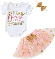 [LYQTloml] Newborn Baby Girl Outfits Infant Letter Print Romper+Tutu Skirt Coming Home Clothes Set