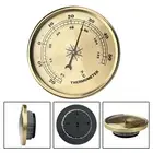 Gold Metal Border 90MM Craft Clock with Fahrenheit Thermometer Feature
