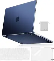 MOSISO Compatible with MacBook Pro 16 inch Case 2025-2021 M3 A2991 M2 A2780 M1 A2485, Ultra-Thin Natural Original Color Plastic Hard Shell&Keyboard Skin&Screen Film&Storage Bag,Midnight Blue