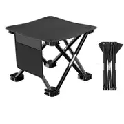 Foldable Camping Stool with Side Pocket Portable Seat Oxford Cloth Widening for Travel Camping Fishing Hiking Gardening Picnic Beach BBQ Outdoor