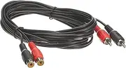 PremiumCord kjackcmf2-10 RCA Cable 10 m 2X RCA Male to 2X RCA Female Audio Extension Cable Stereo Audio for TV, Mobile Phones, MP3, HiFi, Colour Black