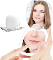 Compact LED Magnifying Travel Makeup Mirror 1X/5X Magnification USB Rechargeable