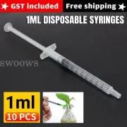 10-200x 1ml Disposable Syringes Slip Tip Hydroponics Nutrient Measuring Plastic