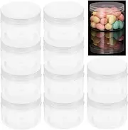 150ML Plastic Jars, Wanfoou 10 Pack Round Clear Leak-Proof Food Storage Jars for Food Storage, Camping, Hardware Storage, Crafts and Slime Making