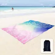 Sunlit Silky Soft 106"x81" Boho Sand Proof Beach Blanket Sand Proof Mat with ...