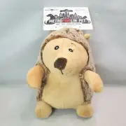 MetroPAWlin Pet Brown Hedgehog with Squeaker Puppy Dog Interactive Fun Plush Toy