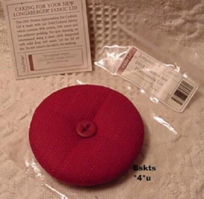 NEW Longaberger PINCUSHION LID for 2003 Hostess Appreciation Basket- PAPRIKA RED